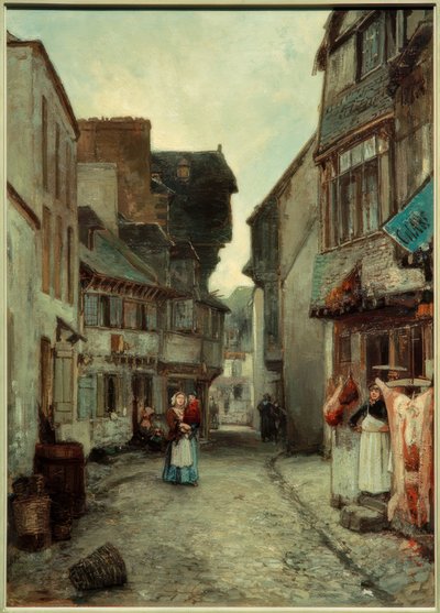 Street in Landerneau by Johan Barthold Jongkind